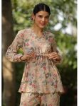 DESIGNER MUSLIN SILK PRINTED WITH COLLAR STYLE CO-ORD SET PARTY WEAR WHOLESALE PRICE ETHNIC GARMENT (3)