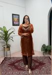 DESIGNER ORGANZA MIRROR LACE WORK TOP WITH CHINON PLAIN BOTTOM AND BLOUSE PARTY WEAR WHOLESALE PRICE ETHNIC GARMENT (7)