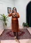 DESIGNER ORGANZA MIRROR LACE WORK TOP WITH CHINON PLAIN BOTTOM AND BLOUSE PARTY WEAR WHOLESALE PRICE ETHNIC GARMENT (7)