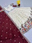 DESIGNER PURE COTTON EMBROIDERY CHAIN WORK LEHENGA CHOLI WITH DUPATTA WEDDING WEAR WHOLESALE PRICE ETHNIC GARMENT (4)