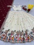 DESIGNER PURE COTTON EMBROIDERY CHAIN WORK LEHENGA CHOLI WITH DUPATTA WEDDING WEAR WHOLESALE PRICE ETHNIC GARMENT (4)