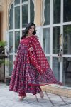 DESIGNER PURE COTTON PRINTED NAYRA CUT KURTI BOTTOM WITH DUPATTA PARTY WEAR WHOLESALE PRICE ETHNIC GARMENT (10)