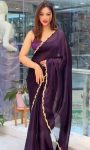 DESIGNER RANGOLI SILK DIAMOND BORDER WORK SAREE WITH UNSTITCHED BLOUSE WINE