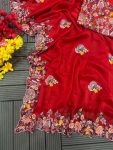 DESIGNER RANGOLI SILK EMBROIDERY SEQUENCE CONTRAST PALLU WORK SAREE WITH UNSTITCHED BLOUSE PARTY WEAR WHOLESALE PRICE ETHNIC GARMENT (3)