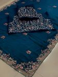 DESIGNER RANGOLI SILK EMBROIDERY WORK SAREE WITH UNSTITCHED BLOUSE PARTY WEAR WHOLESALE PRICE ETHNIC GARMENT (5)