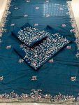 DESIGNER RANGOLI SILK EMBROIDERY WORK SAREE WITH UNSTITCHED BLOUSE PARTY WEAR WHOLESALE PRICE ETHNIC GARMENT (5)