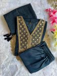 DESIGNER ROMAN SILK EMBROIDERY SEQUENCE WORK TOP BOTTOM WITH DUPATTA PARTY WEAR WHOLESALE PRICE ETHNIC GARMENT (3)