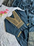 DESIGNER ROMAN SILK EMBROIDERY SEQUENCE WORK TOP BOTTOM WITH DUPATTA PARTY WEAR WHOLESALE PRICE ETHNIC GARMENT (3)