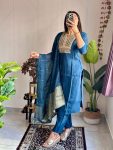 DESIGNER ROMAN SILK EMBROIDERY SEQUENCE WORK TOP BOTTOM WITH DUPATTA PARTY WEAR WHOLESALE PRICE ETHNIC GARMENT (3)