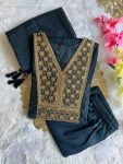 DESIGNER ROMAN SILK EMBROIDERY SEQUENCE WORK TOP BOTTOM WITH DUPATTA PARTY WEAR WHOLESALE PRICE ETHNIC GARMENT (3)