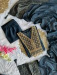 DESIGNER ROMAN SILK EMBROIDERY SEQUENCE WORK TOP BOTTOM WITH DUPATTA PARTY WEAR WHOLESALE PRICE ETHNIC GARMENT (3)