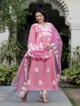 DESIGNER ROMAN SILK EMBROIDERY THREAD WORK TOP BOTTOM WITH DUPATTA PARTY WEAR WHOLESALE PRICE ETHNIC GARMENT (1)