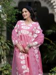 DESIGNER ROMAN SILK EMBROIDERY THREAD WORK TOP BOTTOM WITH DUPATTA PARTY WEAR WHOLESALE PRICE ETHNIC GARMENT (1)