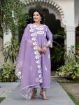 DESIGNER ROMAN SILK EMBROIDERY THREAD WORK TOP BOTTOM WITH DUPATTA PARTY WEAR WHOLESALE PRICE ETHNIC GARMENT (5)
