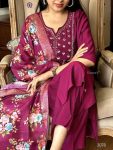 DESIGNER ROMAN SILK EMBROIDERY WORK TOP BOTTOM WITH DUPATTA PARTY WEAR WHOLESALE PRICE ETHNIC GARMENT (5)