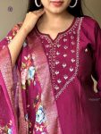 DESIGNER ROMAN SILK EMBROIDERY WORK TOP BOTTOM WITH DUPATTA PARTY WEAR WHOLESALE PRICE ETHNIC GARMENT (5)