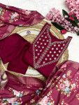 DESIGNER ROMAN SILK EMBROIDERY WORK TOP BOTTOM WITH DUPATTA PARTY WEAR WHOLESALE PRICE ETHNIC GARMENT (5)