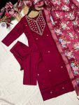 DESIGNER ROMAN SILK EMBROIDERY WORK TOP BOTTOM WITH DUPATTA PARTY WEAR WHOLESALE PRICE ETHNIC GARMENT (5)