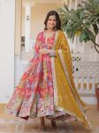 DESIGNER RUSSIAN SILK DIGITAL PRINTED EMBROIDERY SEQUENCE WORK GOWN WITH DUPATTA PARTY WEAR WHOLESALE PRICE ETHNIC GARMENT (2)