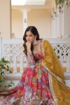 DESIGNER RUSSIAN SILK DIGITAL PRINTED EMBROIDERY SEQUENCE WORK GOWN WITH DUPATTA PARTY WEAR WHOLESALE PRICE ETHNIC GARMENT (2)