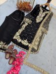 DESIGNER SEQUENCE AND ZARI EMBROIDERY WITH PEARL AND DIAMOND HANDWORK TOP PALAZZO WITH DUPATTA FESTIVE WEAR WHOLESALE PRICE ETHNIC GARMENT (4)