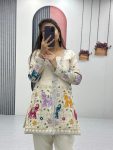 DESIGNER SHIMMER SILK EMBROIDERY THREAD SEQUENCE WORK TOP PENT SET PARTY WEAR WHOLESALE PRICE ETHNIC GARMENT (5)