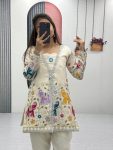 DESIGNER SHIMMER SILK EMBROIDERY THREAD SEQUENCE WORK TOP PENT SET PARTY WEAR WHOLESALE PRICE ETHNIC GARMENT (5)