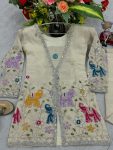 DESIGNER SHIMMER SILK EMBROIDERY THREAD SEQUENCE WORK TOP PENT SET PARTY WEAR WHOLESALE PRICE ETHNIC GARMENT (5)