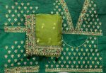 DESIGNER SOFT ORGANZA EMBROIDERY WORK WITH LACE WORK SAREE WITH UNSTITCHED BLOUSE PARTY WEAR WHOLESALE PRICE ETHNIC GARMENT (6)