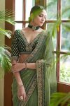 DESIGNER SOFT ORGANZA EMBROIDERY WORK WITH LACE WORK SAREE WITH UNSTITCHED BLOUSE PARTY WEAR WHOLESALE PRICE ETHNIC GARMENT (6)