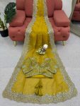 DESIGNER TABBY SILK THREAD AND SEQUENCE WORK SAREE WITH UNSTIITCHED BLOUSE PARTY WEAR WHOLESALE PRICE ETHNIC GARMENT (6)