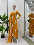 DESIGNER TABBY SILK THREAD WORK TOP BOTTOM WITH DUPATTA PARTY WEAR WHOLESALE PRICE ETHNIC GARMENT (3)