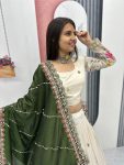 DESIGNER TISSUE SILK THREAD AND SEQUENCE WORK LEHENGA CHOLI WITH DUPATTA PARTY WEAR WHOLESALE PRICE ETHNIC GARMENT (5)
