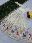 DESIGNER TISSUE SILK THREAD AND SEQUENCE WORK LEHENGA CHOLI WITH DUPATTA PARTY WEAR WHOLESALE PRICE ETHNIC GARMENT (5)