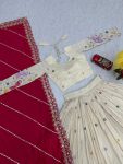 DESIGNER TISSUE SILK THREAD AND SEQUENCE WORK LEHENGA CHOLI WITH DUPATTA WEDDING WEAR WHOLESALE PRICE ETHNIC GARMENT (5)
