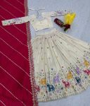 DESIGNER TISSUE SILK THREAD AND SEQUENCE WORK LEHENGA CHOLI WITH DUPATTA WEDDING WEAR WHOLESALE PRICE ETHNIC GARMENT (5)
