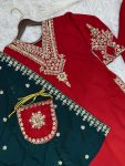 DESIGNER VICHITRA SILK EMBROIDERY AND SEQUENCE WORK TOP BOTTOM WITH DUPATTA FESTIVE WEAR WHOLESALE PRICE ETHNIC GARMENT (3)