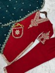 DESIGNER VICHITRA SILK EMBROIDERY AND SEQUENCE WORK TOP BOTTOM WITH DUPATTA FESTIVE WEAR WHOLESALE PRICE ETHNIC GARMENT (3)