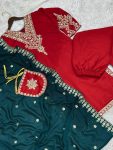 DESIGNER VICHITRA SILK EMBROIDERY AND SEQUENCE WORK TOP BOTTOM WITH DUPATTA FESTIVE WEAR WHOLESALE PRICE ETHNIC GARMENT (3)
