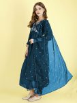 DESIGNER VICHITRA SILK EMBROIDERY WORK ALIA CUT TOP BOTTOM WITH DUPATTA PARTY WEAR WHOLESALE PRICE ETHNIC GARMENT (7)