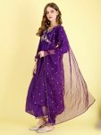 DESIGNER VICHITRA SILK EMBROIDERY WORK ALIA CUT TOP BOTTOM WITH DUPATTA PARTY WEAR WHOLESALE PRICE ETHNIC GARMENT (5)