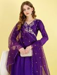 DESIGNER VICHITRA SILK EMBROIDERY WORK ALIA CUT TOP BOTTOM WITH DUPATTA PARTY WEAR WHOLESALE PRICE ETHNIC GARMENT (5)