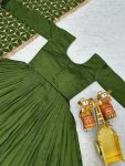 DESIGNER VICHITRA SILK SEQUENCE EMBROIDERY WORK GOWN WITH DUPATTA PARTY WEAR WHOLESALE PRICE ETHNIC GARMENT (8)