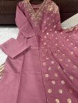 DESIGNER VISCOSE CHANDERI EMBROIDERY WORK TOP BOTTOM WITH DUPATTA FESTIVE WEAR WHOLESALE PRICE ETHNIC GARMENT (3)