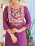 DESIGNER VISCOSE CHANDERI SEQUENCE CODING EMBROIDERY WORK TOP BOTTOM WITH DUPATTA FESTIVE WEAR WHOLESALE PRICE ETHNIC GARMENT (8)