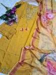 DESIGNER VISCOSE CHANDERI SEQUENCE EMBROIDERY WORK TOP BOTTOM WITH DUPATTA FESTIVE WEAR WHOLESALE PRICE ETHNIC GARMENT (5)