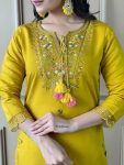 DESIGNER VISCOSE CHANDERI SEQUENCE EMBROIDERY WORK TOP BOTTOM WITH DUPATTA FESTIVE WEAR WHOLESALE PRICE ETHNIC GARMENT (5)