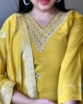 DESIGNER VISCOSE CHANDERI SILK HAND EMBROIDERY AND ZARI WEAVING WORK TOP BOTTOM WITH DUPATTA PARTY WEAR WHOLESALE PRICE ETHNIC GARMENT (3)