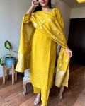 DESIGNER VISCOSE CHANDERI SILK HAND EMBROIDERY AND ZARI WEAVING WORK TOP BOTTOM WITH DUPATTA PARTY WEAR WHOLESALE PRICE ETHNIC GARMENT (3)