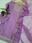 DESIGNER VISCOSE CHINON SEQUENCE CODING EMBROIDERY WORK TOP BOTTOM WITH DUPATTA FESTIVE WEAR WHOLESALE PRICE ETHNIC GARMENT (3)